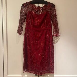 Stunning red dress by Kay Unger size 6.  Perfect for holidays!